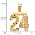 14k Medium Diamond-cut Number 24 Charm - Image 2
