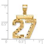 14k Medium Diamond-cut Number 27 Charm - Image 2