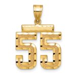 14k Medium Diamond-cut Number 55 Charm