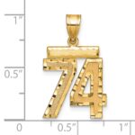 14k Medium Diamond-cut Number 74 Charm - Image 2