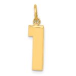 14k Medium Polished Number 1 Charm