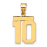 14k Medium Polished Number 10 Charm