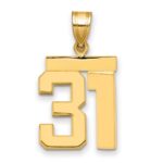 14k Medium Polished Number 31 Charm