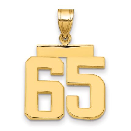 14k Medium Polished Number 65 Charm