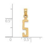 14k Polished Number 5 Pendant - Image 3