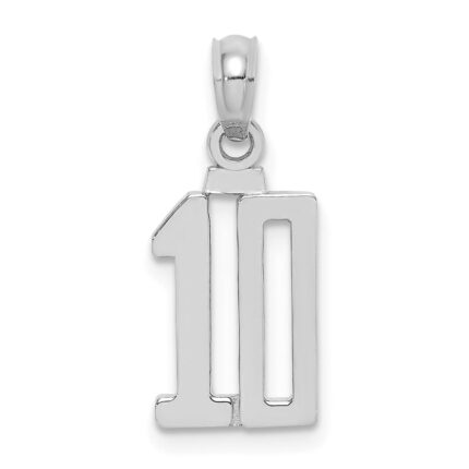 14kw Polished Number 10 Pendant