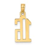14k Polished Number 16 Pendant - Image 4