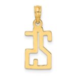 14k Polished Number 25 Pendant - Image 4