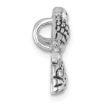Sterling Silver Rhodium-plated Antiqued Sandpiper Chain Slide - Image 2