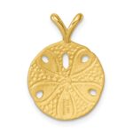 Sterling Silver Rhodium-plated Gold-tone Polished and Brushed Sand Dollar Pendant - Image 3