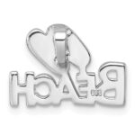 Sterling Silver Rh-Plated Polished Double Flipflop & 'Beach' Chain Slide - Image 3