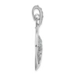 Sterling Silver Rhodium-Plated Polished CZ Wave Pendant - Image 2