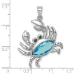 Sterling Silver Rhodium-plated Polished CZ Crab Pendant - Image 5