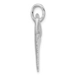 Sterling Silver Rhodium-Plated Brushed and Polished Great White Shark Tooth Pendant - Image 2