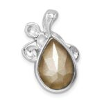 Sterling Silver Rhodium-Plated Antiqued Crystal Hatching Turtle Pendant - Image 3