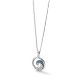 Sterling Silver Rhodium-Plated Polished CZ Wave Pendant - Image 7