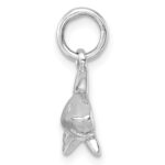 Sterling Silver Rhodium-Plated Polished Shark Pendant - Image 2