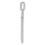 14K White Gold Polished 1/5 carat Diamond Framed Dangle Cross Pendant - Image 2