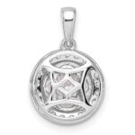 14k White Gold 1 carat Lab Grown Diamond VS/SI+ G+ Round and Marquise Halo Pendant - Image 3