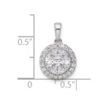 14k White Gold 1 carat Lab Grown Diamond VS/SI+ G+ Round and Marquise Halo Pendant - Image 2