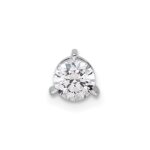 14k White Gold 1/2 carat Lab Grown Diamond VS/SI+ G+ Round Complete Three Prong Chain Slide Pendant