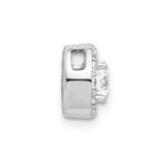 14k White Gold 1/2 carat Lab Grown Diamond VS/SI+ G+ Round Complete Halo Chain Slide Pendant - Image 2