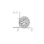 14k White Gold 1/2 carat Lab Grown Diamond VS/SI+ G+ Round Complete Halo Chain Slide Pendant - Image 4