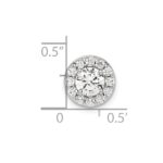 14k White Gold 1 carat Lab Grown Diamond VS/SI+ G+ Round Complete Halo Chain Slide Pendant - Image 4