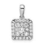 14k White Gold 1/2 carat Lab Grown Diamond VS/SI+ G+ Complete Square Cluster Pendant