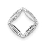 14k White Gold 1/15 carat Lab Grown Diamond VS/SI+ G+ Complete Square Chain Slide Pendant - Image 3