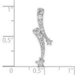 14k White Gold 1/4 carat Lab Grown Diamond VS/SI+ G+ Shooting Star Chain Slide Pendant - Image 4