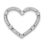 14k White Gold 1/3 carat Lab Grown Diamond VS/SI+ G+ Complete Open Heart Chain Slide Pendant
