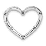 14k White Gold 1/3 carat Lab Grown Diamond VS/SI+ G+ Complete Open Heart Chain Slide Pendant - Image 3