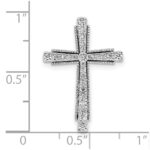14k White Gold 1/4 carat Lab Grown Diamond VS/SI+ G+ Complete Cross Chain Slide Pendant - Image 4