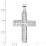 14k White Gold 1 carat Lab Grown Diamond VS/SI+ G+ Complete Double Cross Pendant - Image 4