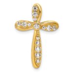 14k 3/8 carat Lab Grown Diamond VS/SI+ G+ Complete Cross Chain Slide Pendant