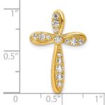14k 3/8 carat Lab Grown Diamond VS/SI+ G+ Complete Cross Chain Slide Pendant - Image 4