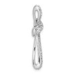 14k White Gold 5/8 carat Lab Grown Diamond VS/SI+ G+ Complete Cross Chain Slide Pendant - Image 2