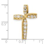 14k 1/2 carat Lab Grown Diamond VS/SI+ G+ Complete Cross Chain Slide Pendant - Image 4