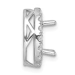 14k White Gold 1/2 carat Lab Grown Diamond VS/SI+ G+ Oval Semi Mount 9.9x6.9mm Center Halo Chain Slide Pendant - Image 2