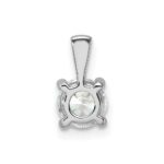 14k White Gold 3/4 carat Lab Grown Diamond VS+ F+ Round Complete Four Prong Pendant - Image 3