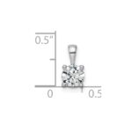 14k White Gold 3/4 carat Lab Grown Diamond VS/SI+ G+ Round Complete Four Prong Pendant - Image 4