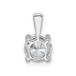 14k White Gold 1 carat Lab Grown Diamond VS/SI+ G+ Round Complete Four Prong Pendant - Image 3