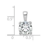 14k White Gold 2 1/2 carat Lab Grown Diamond VS/SI+ G+ Round Complete Four Prong Pendant - Image 4