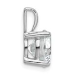 14k White Gold 3 carat Lab Grown Diamond VS+ F+ Round Complete Four Prong Pendant - Image 2