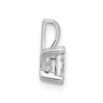 14k White Gold 3/4 carat Lab Grown Diamond VS/SI+ G+ Princess Complete Four Prong Pendant - Image 2