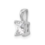 14k White Gold 3/4 carat Lab Grown Diamond VS/SI+ G+ Princess Complete Four Prong Pendant - Image 4