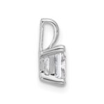 14k White Gold 1 carat Lab Grown Diamond VS/SI+ G+ Princess Complete Four Prong Pendant - Image 2