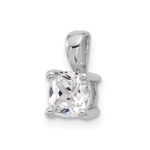 14k White Gold 3/4 carat Lab Grown Diamond VS/SI+ G+ Cushion Complete Four Prong Pendant - Image 4