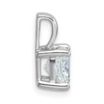 14k White Gold 1 1/2 carat Lab Grown Diamond VS+ F+ Cushion Complete Four Prong Pendant - Image 2